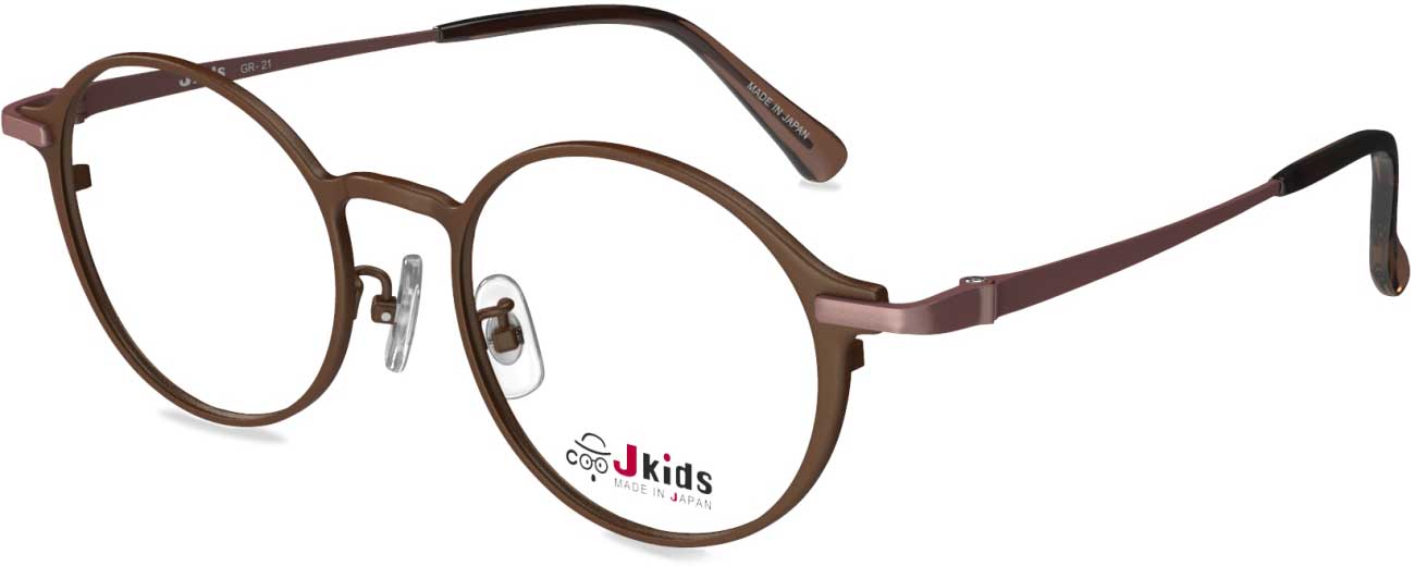 Japanese Children's Glasses GR21 Series | Red Brown Matte