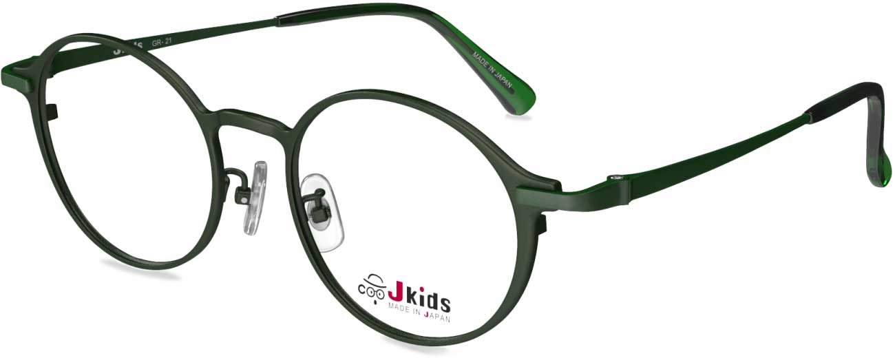 Japanese Children's Glasses GR21 Series | Dark Green Matte